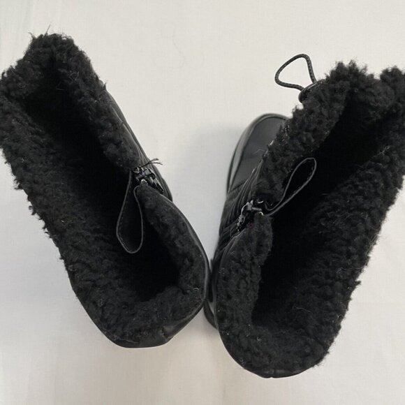 Totes Black Sherpa Lined Winter Boots Size 4 - Picture 7 of 10